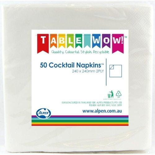 Napkins Beverage/Cocktail White 2ply Pk/50