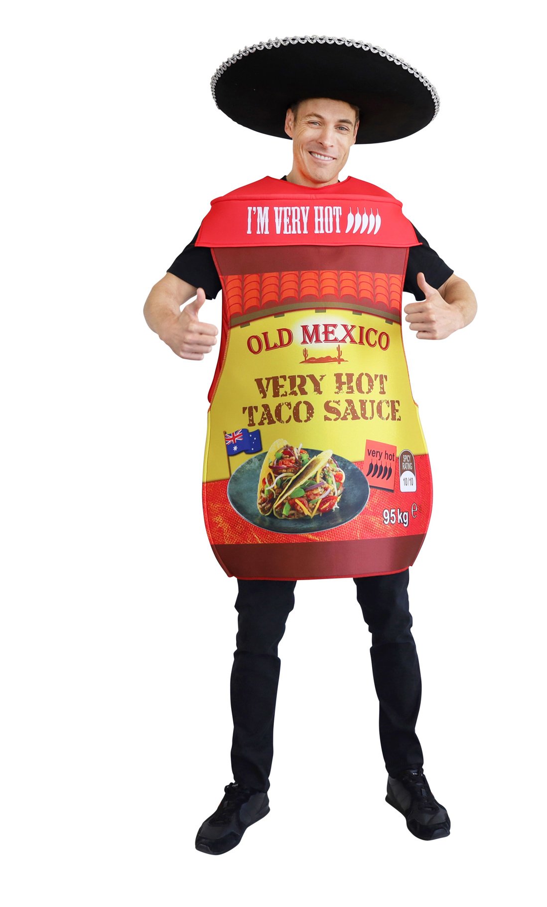 Costume Adult Hot Taco Sauce Food Novelty Funny One Size