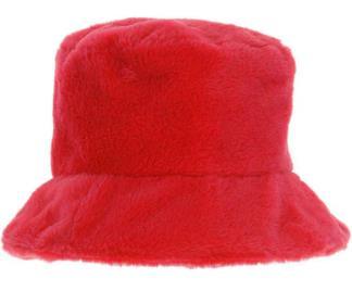Costume Red Fur Bucket Hat 1990s