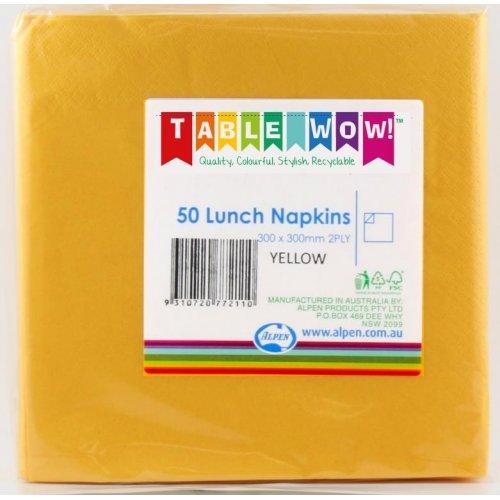 Napkin 2ply Yellow Lunch Pk/50