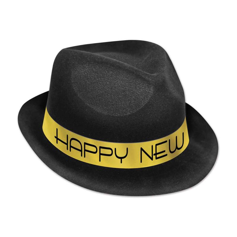 Fedora Hat Happy New Years Chairman Gold Deluxe