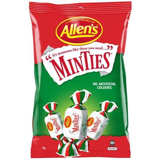 Confectionary Lollies Allens Minties 1kg Bulk Bag
