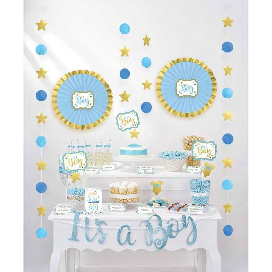 Its A Boy Baby Shower Buffet Table Decoration Kit Blue