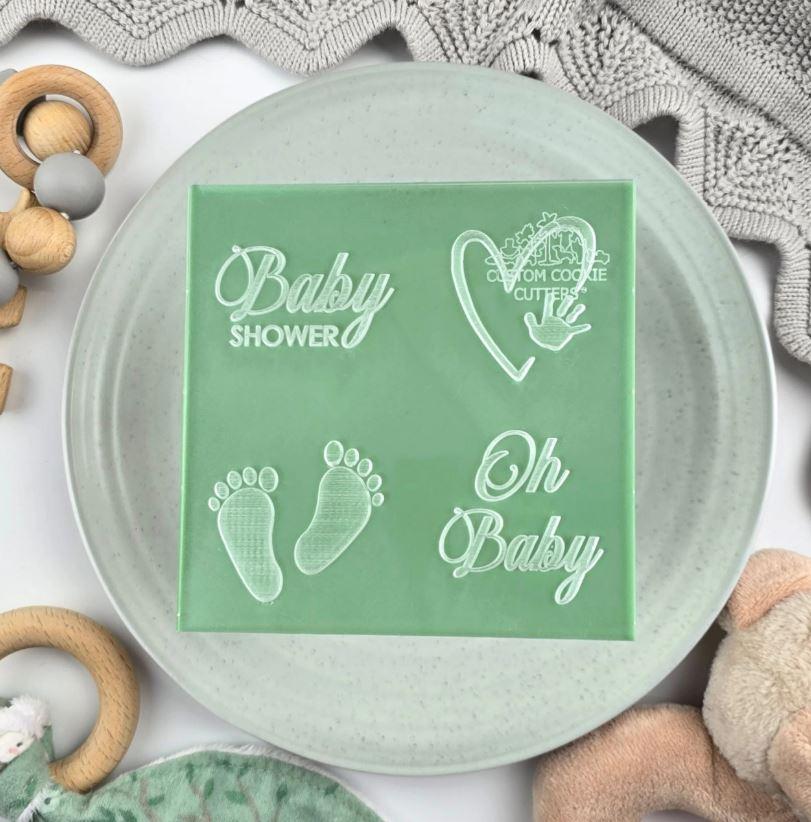 Baby Shower Mini Cookie/Biscuit Debosser Cutter