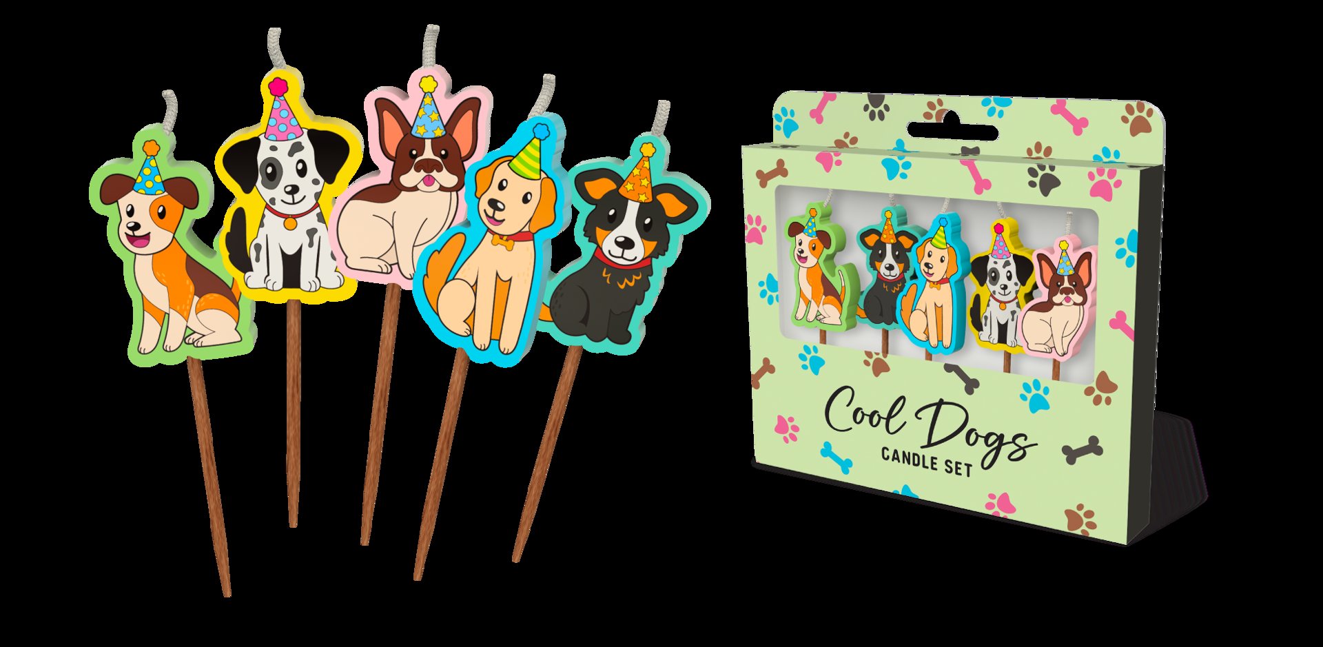 Candle Novelty Animals Cool Dog Party Assorted Pick Pk/5