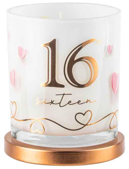 Gift Candle 16th Sixteen Birthday Vanilla Scent Deluxe
