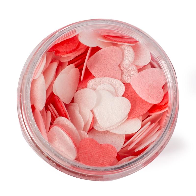 Edible Wafer Decorations Small Valentine Heart Cake/Cupcake Decorating 9g