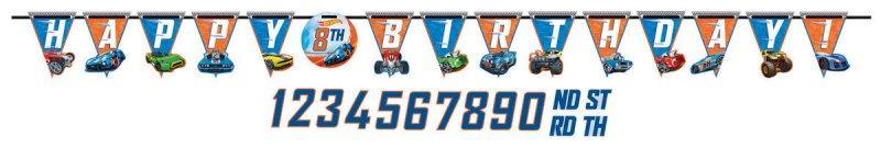 Hot Wheels Car Racing Jumbo Add An Age Letter Banner