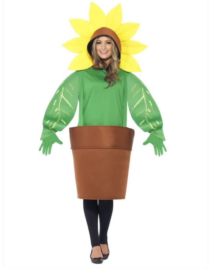 Costume Adult Plant Yellow Sunflower In A Pot One Size