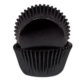 Baking Cupcake Cases Black Foil Glossy Pk/72
