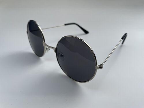 Glasses Lennon Round Dark Black Lenses Hippie 1960s