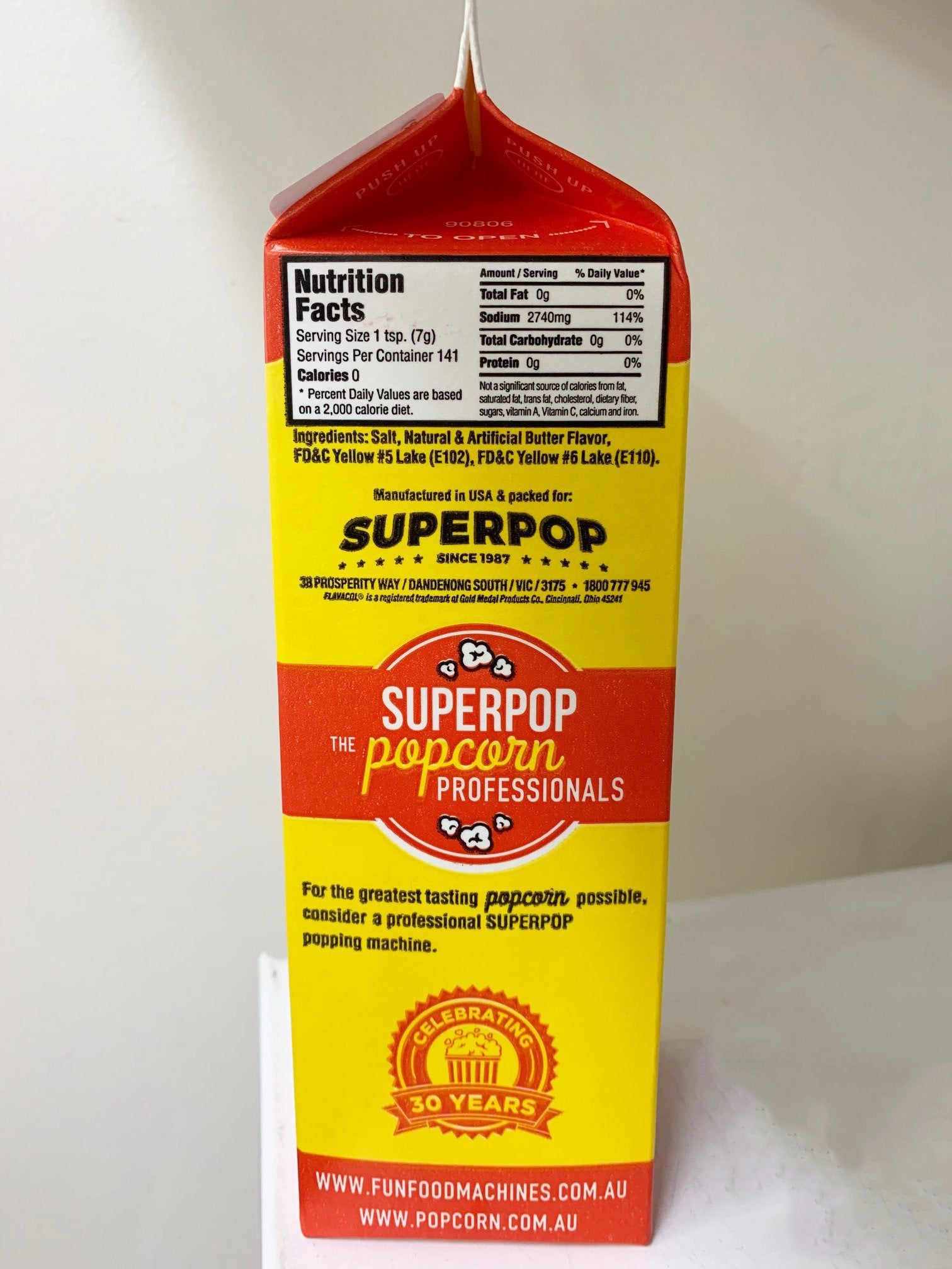 Flavacol Superpop Brand 992g (Butter Salt Flavour)