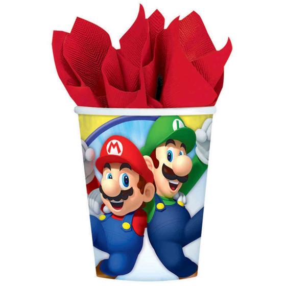 Super Mario Paper Cups 266ml Pk/8 FSC