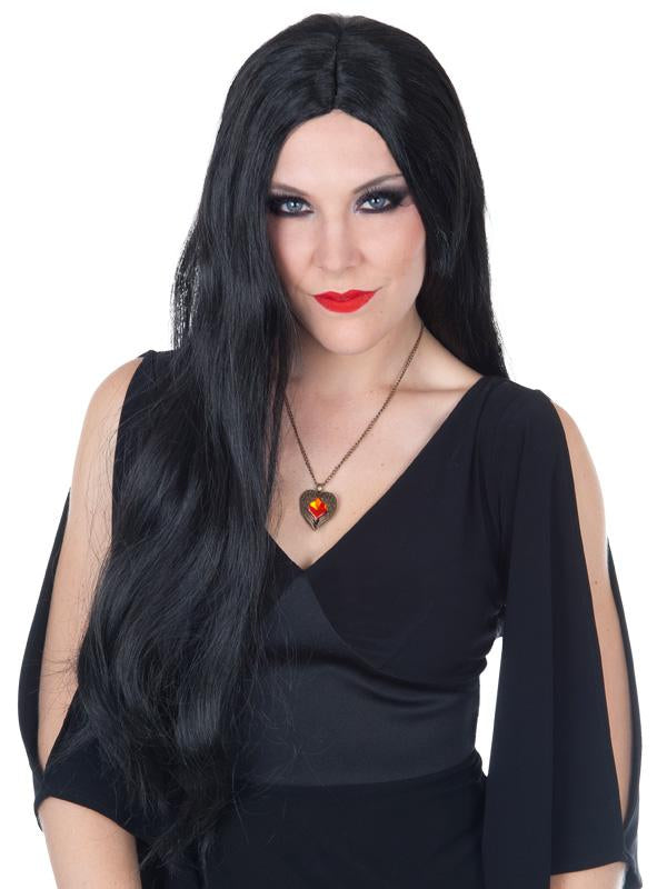 Wig Morticia Long Black Costume Accessory
