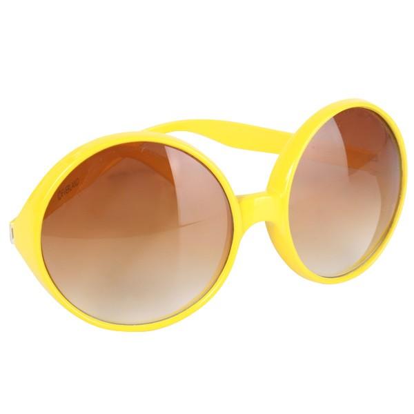 Glasses Hippy Yellow Frame With Brown Lenses 1960s/1970s