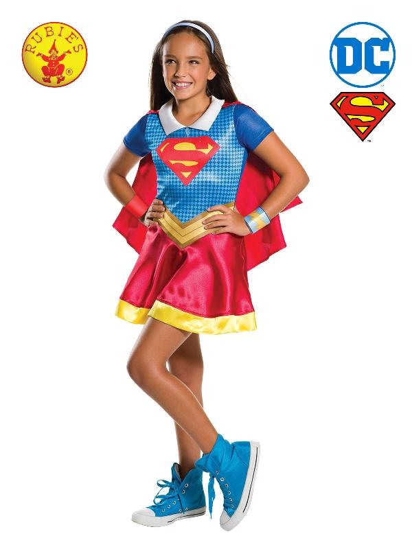 Costume Child Supergirl Superhero Deluxe Classic Size 6-8 Years