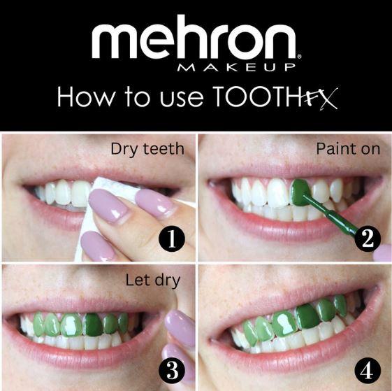 Tooth/Teeth Paint Fx Spinach Green 4ml Special Effects Mehron Brand Deluxe