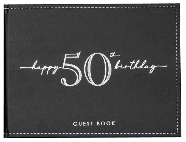 Guest Signature Book 50th Birthday Black