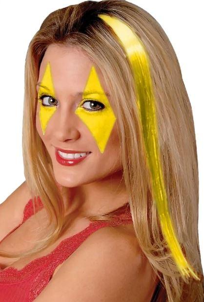 Yellow Team Spirit Hair Extensions Clip In 38cm Sports Supporter