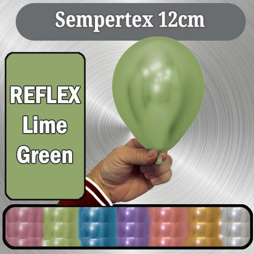 Latex Balloon 12cm Reflex Lime Green Pk 50 - Discontinued Line Last Chance