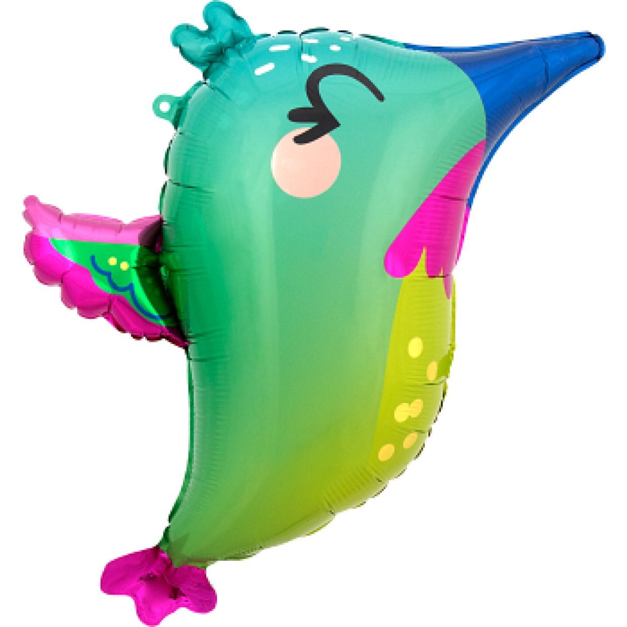 Balloon Foil Shape Colourful Hummingbird 63xm x 40cm