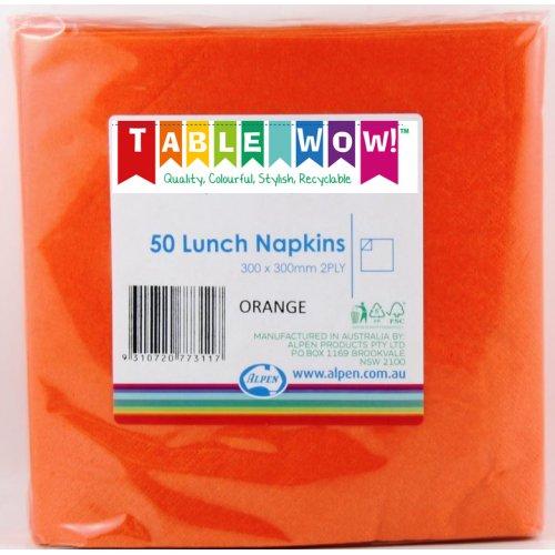 Napkins Lunch 2ply Orange Pk/50