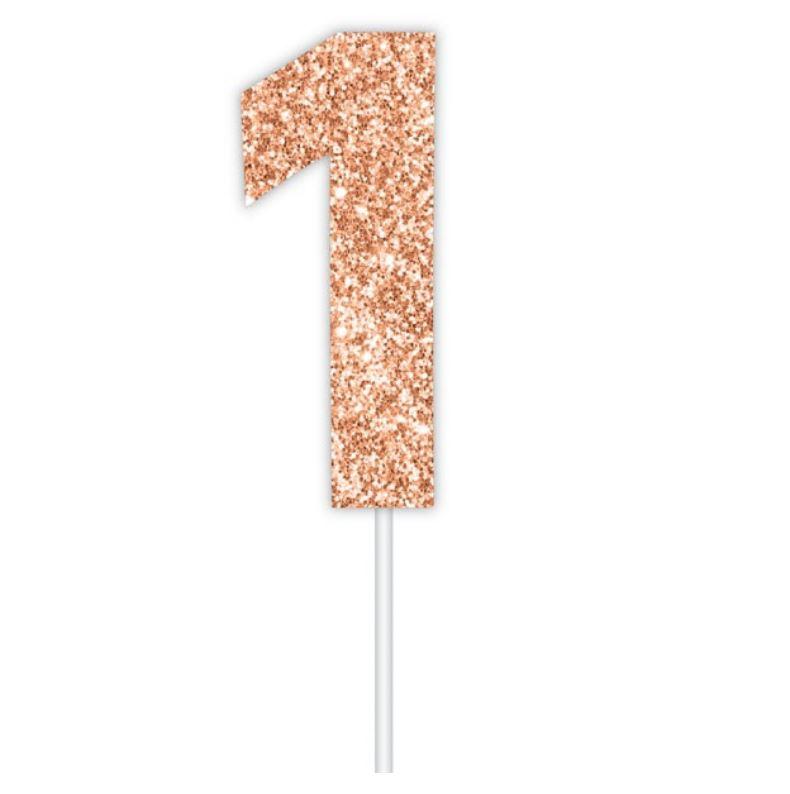 Cake Topper Budget Number 1 Rose Gold