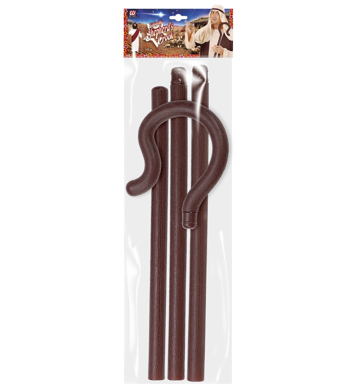Costume Prop Cane/Crook Shepherd Collapsible 148cm