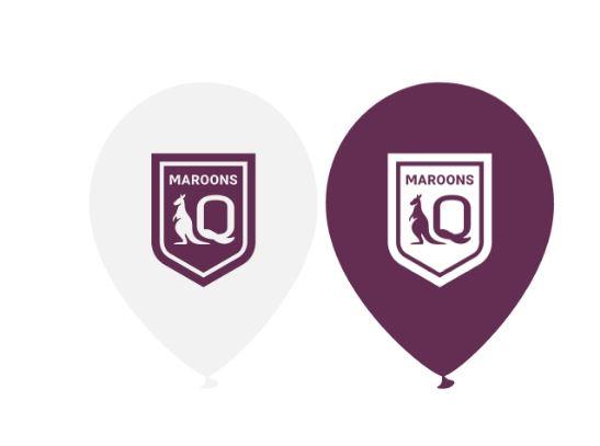Latex Balloons 28cm QLD (Queensland) Go Qld Canetoad Maroons Pk/50