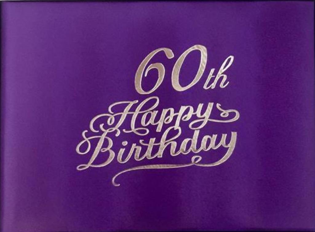 Guest Signature Book 60th Birthday Script Assorted Colours