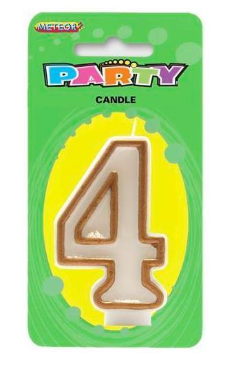 Candle Number 4 Gold - Discontinued Line Last Chance To Buy