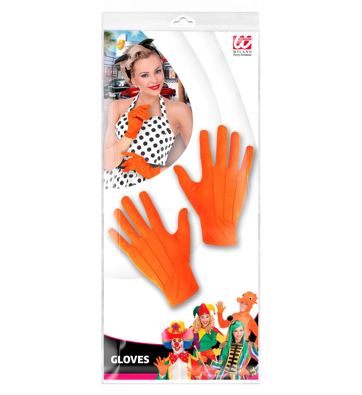 Gloves Short Orange Adult Character Costume Accessory