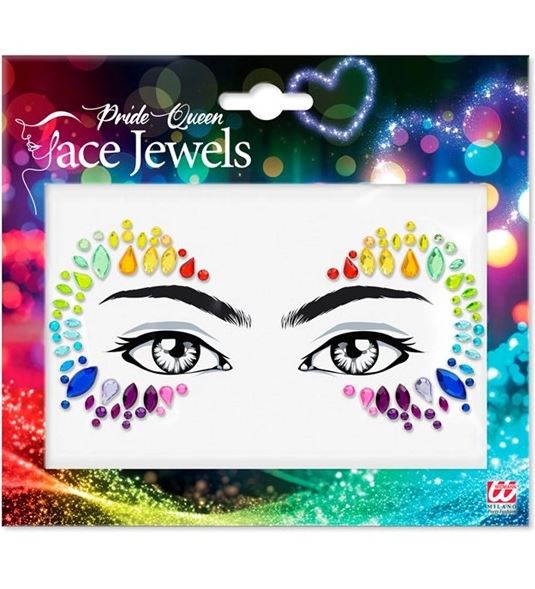 Face Jewels Rainbow Adhesive Costume Accessory