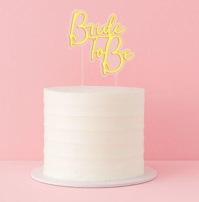 Cake Topper Bride to Be Gold Decorating