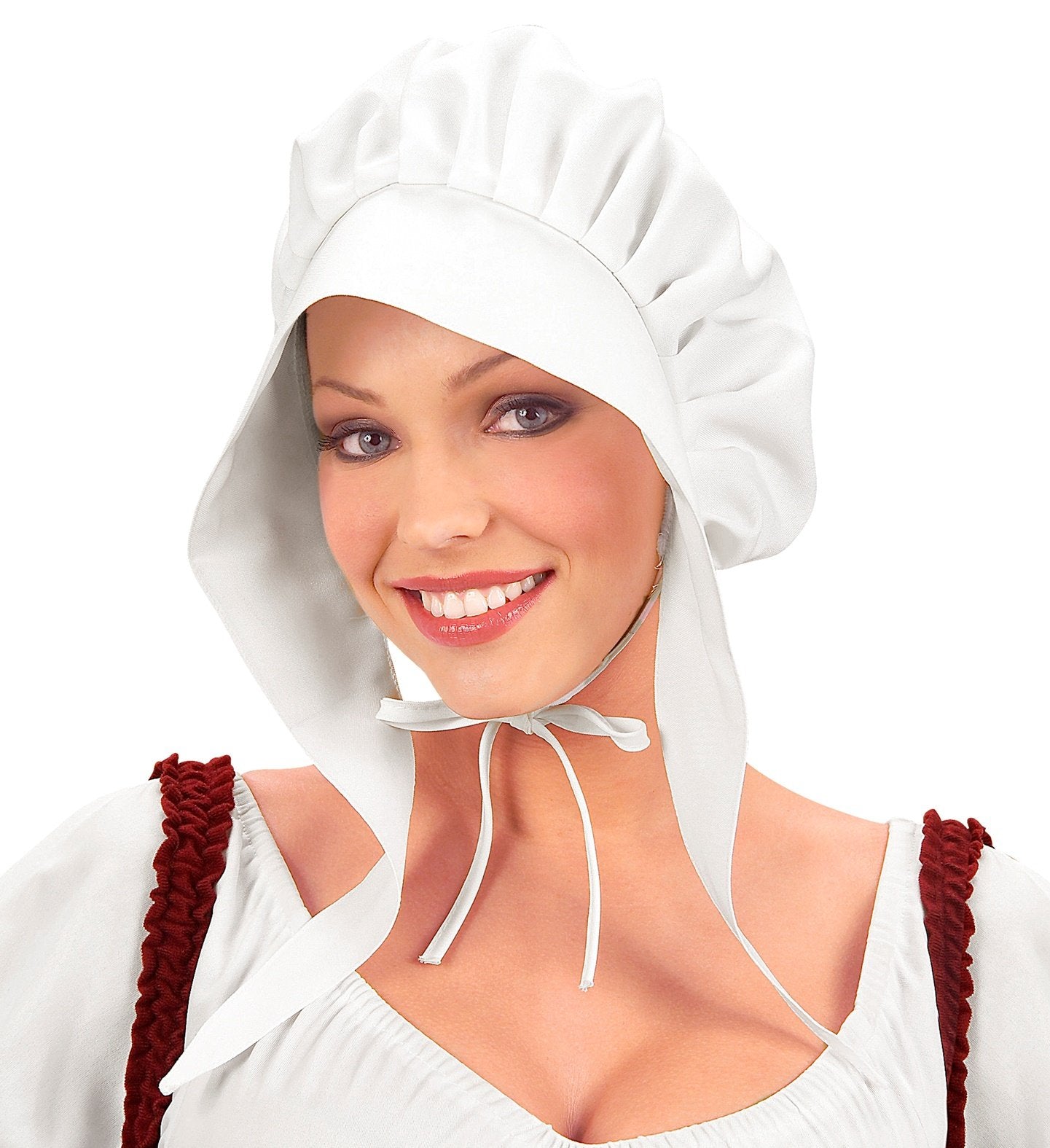 Costume Hat Bonnet Pioneer Colonial White