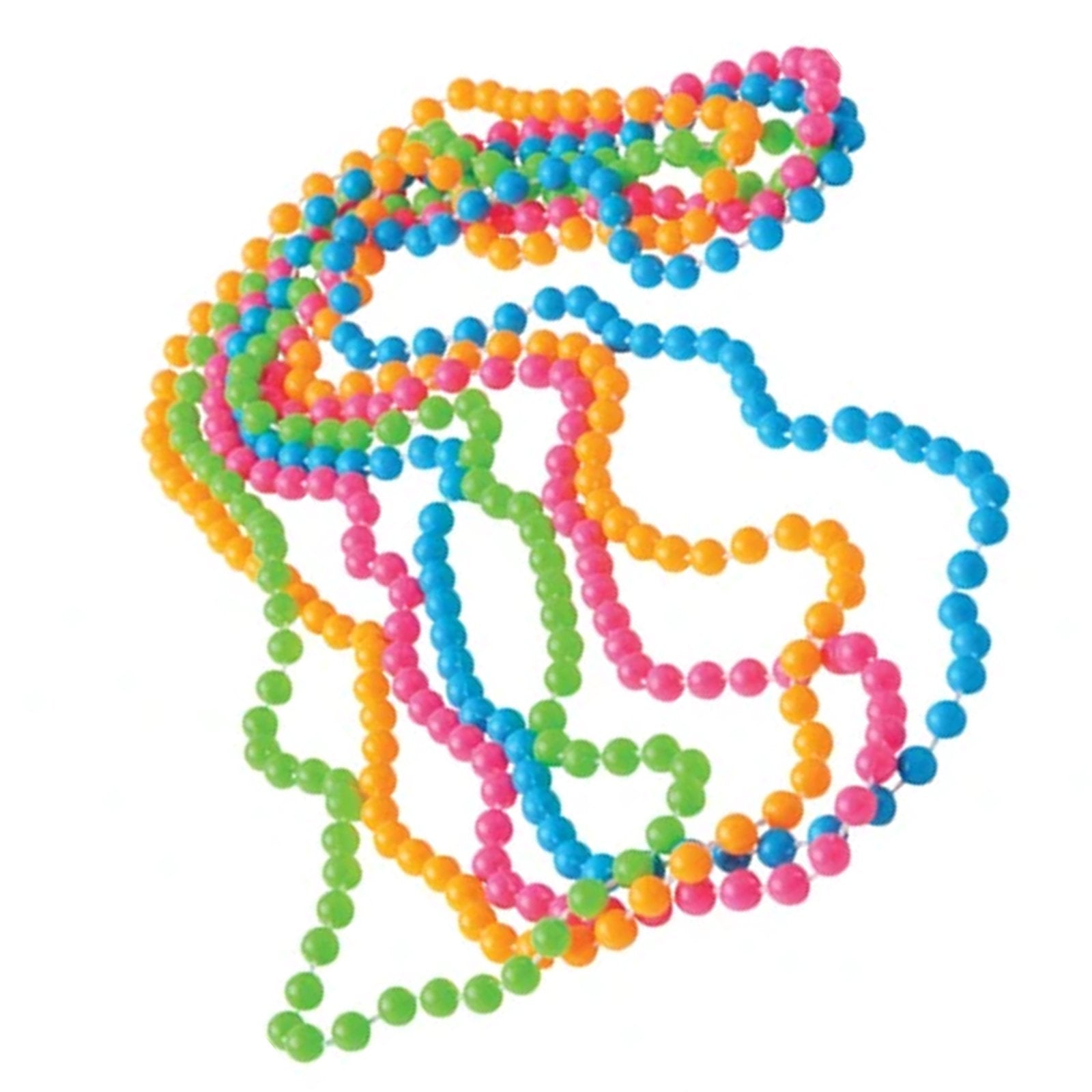 Necklace 1980s Four Strands Neon Party Beads