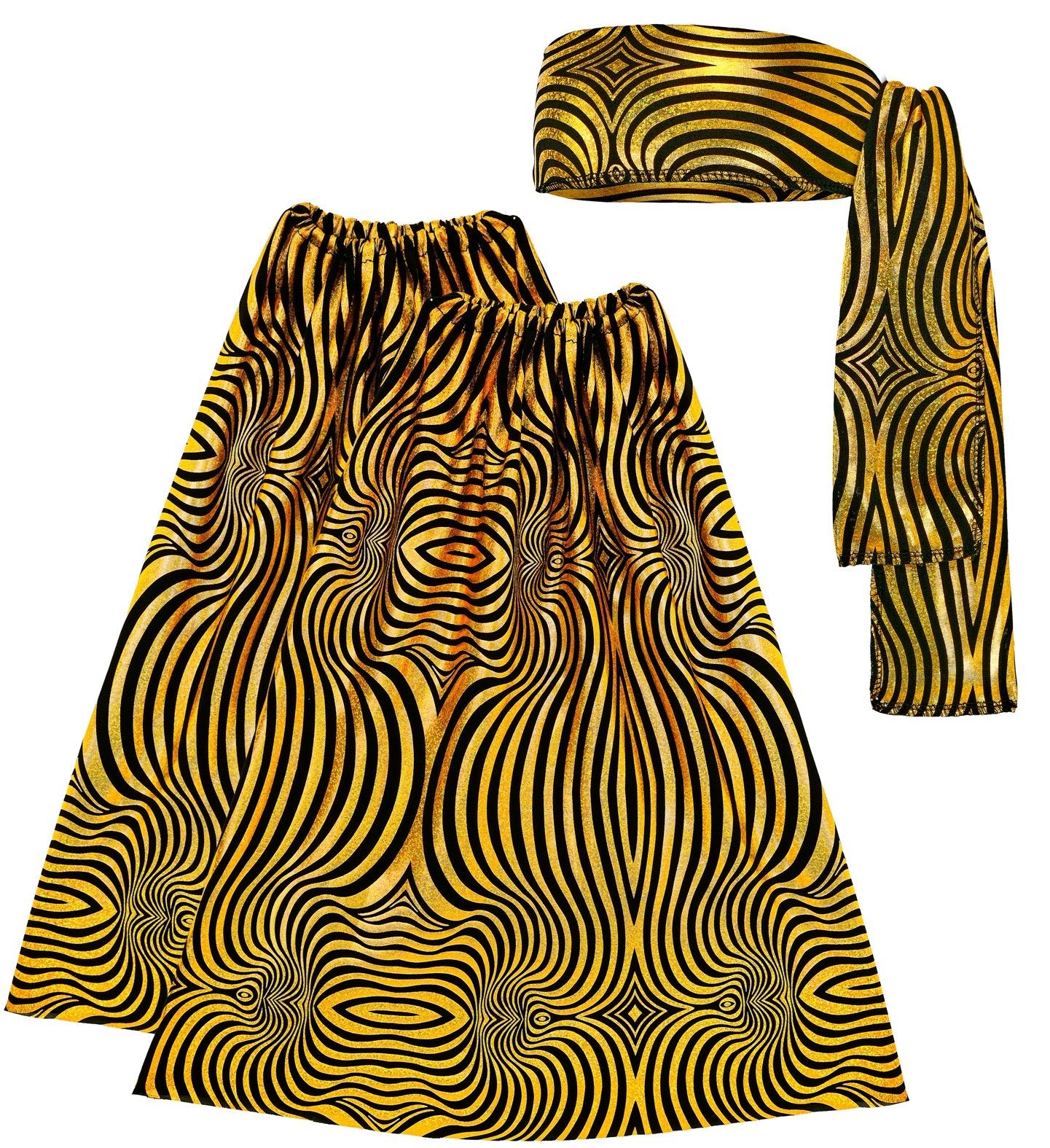 Costume Adult 1970s Disco Golden Waves Headband and Leg Warmers