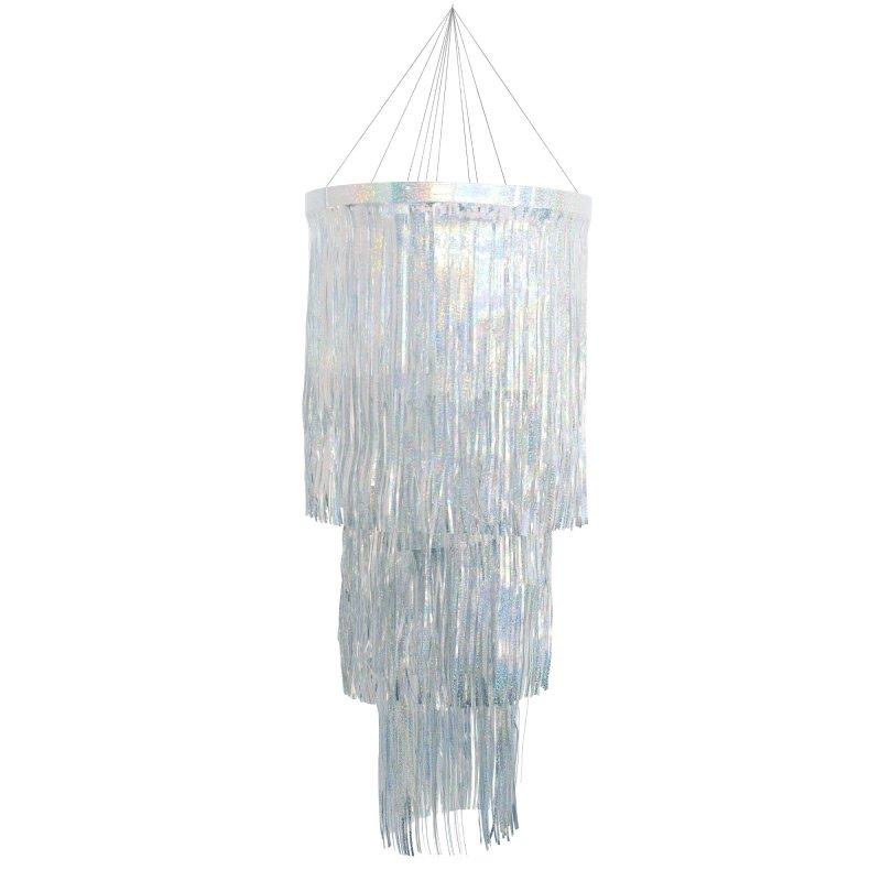 Hanging Decorations Chandelier Disco Silver 1970s