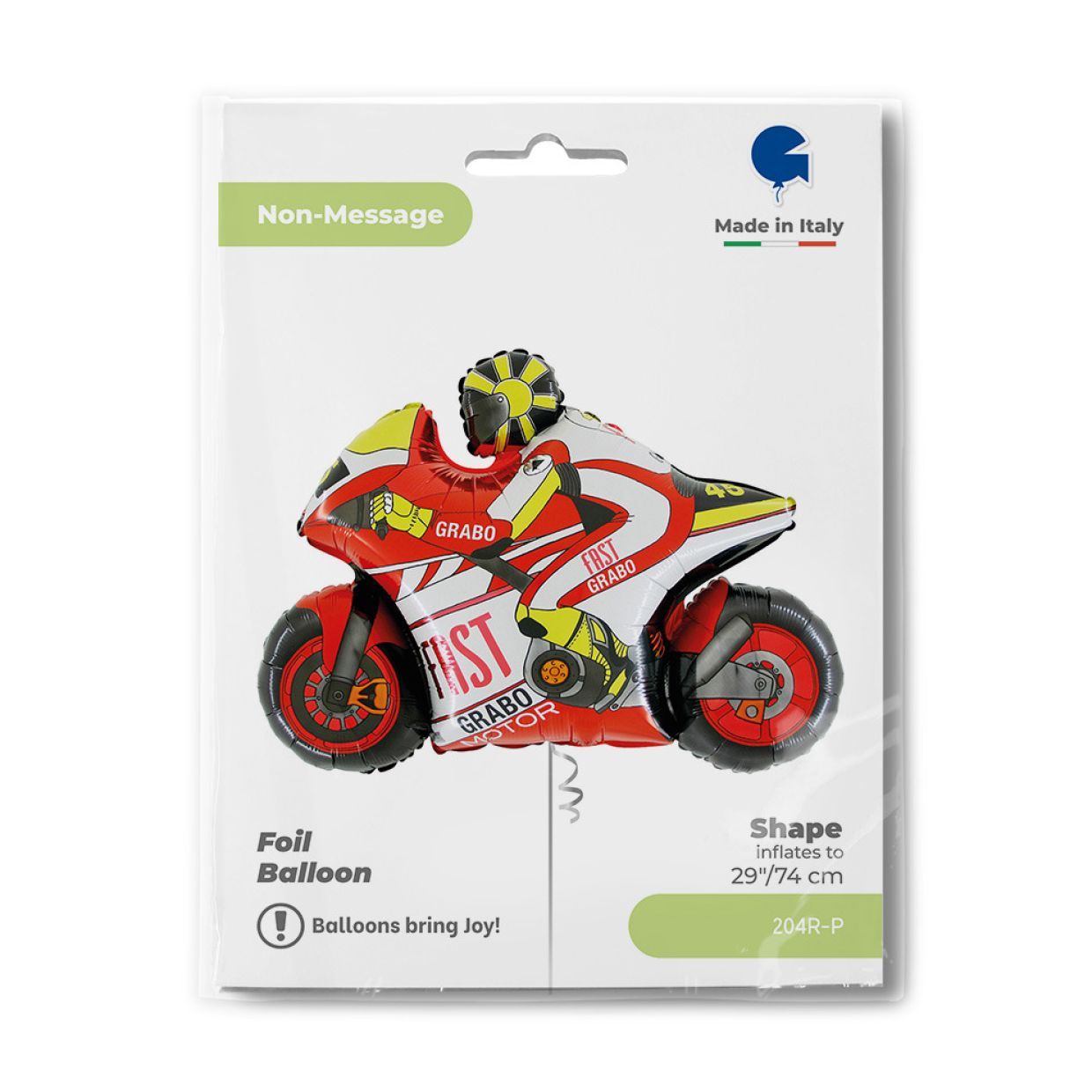 Balloon Foil Shape Motorbike/Cycle Red 74cm