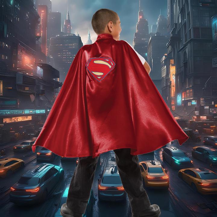 Costume Child Superman Cape One Size 8-10 Years