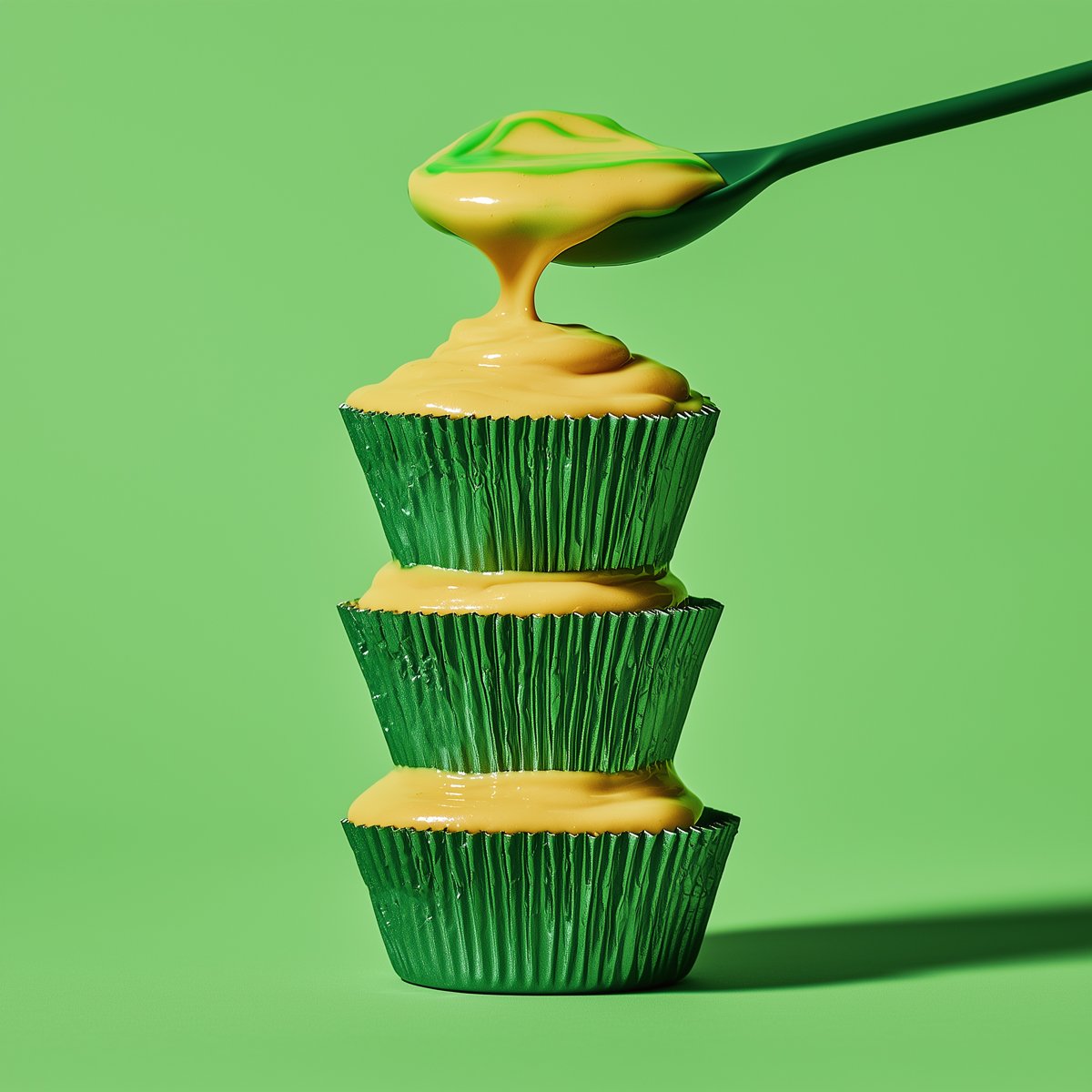 Cupcake Baking Cups Green Foil Pk 50- 2 Sizes