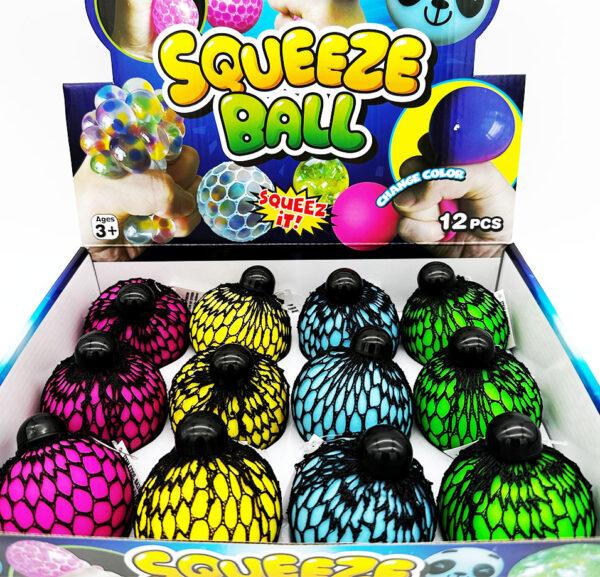 Colour Change Mesh Squish Ball 6.5cm Assorted Colours Each