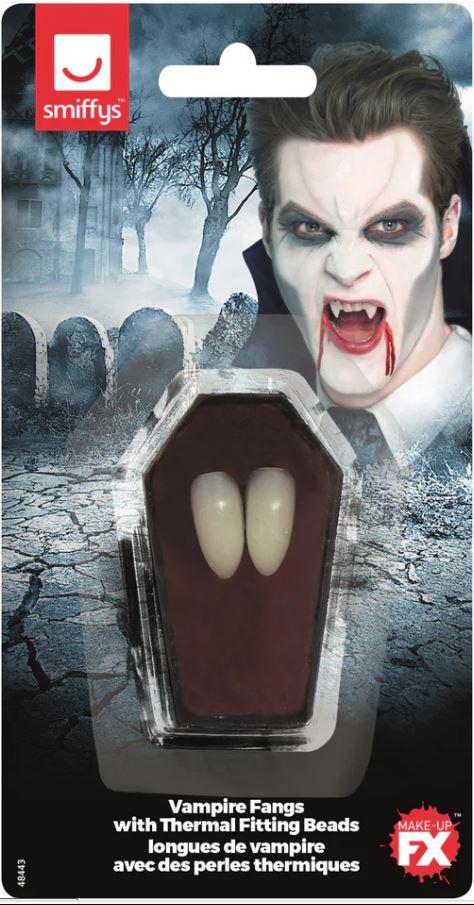 Costume Teeth/Fangs Vampire/Dracula White With Thermal Fitting Beads