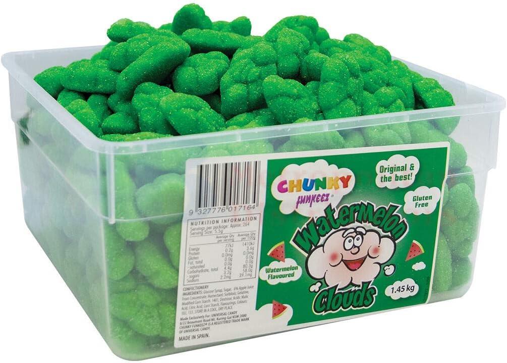Confectionary Lollies Chunky Funkeez Watermelon Clouds Green 1.45kg Bulk