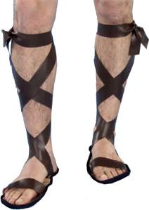 Costume Sandals Roman/Greek Medieval Brown Leather Look