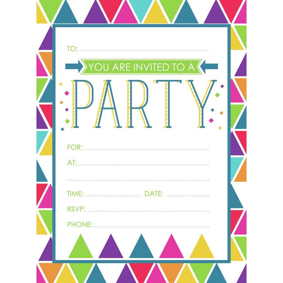 Party Invitation 20 Sheet Pad Geometric Pattern- Discontinued Last Chance