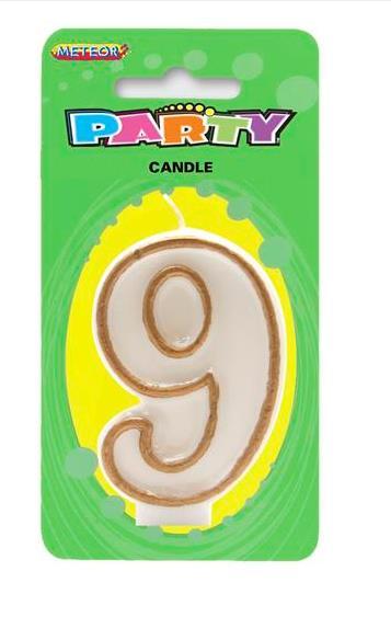 Candle Number 9 Gold - Discontinued Line Last Chance To Buy