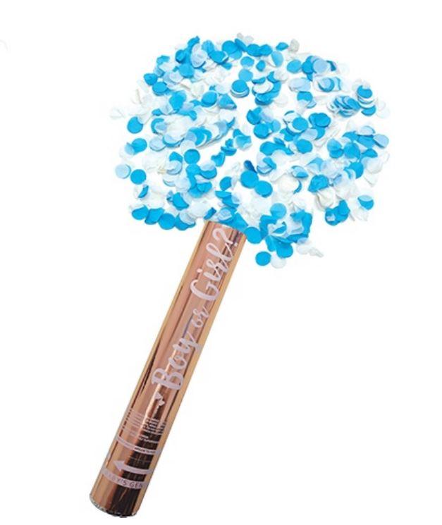 Gender Reveal Blue & White Tissue Confetti/Popper 30cm Cannon