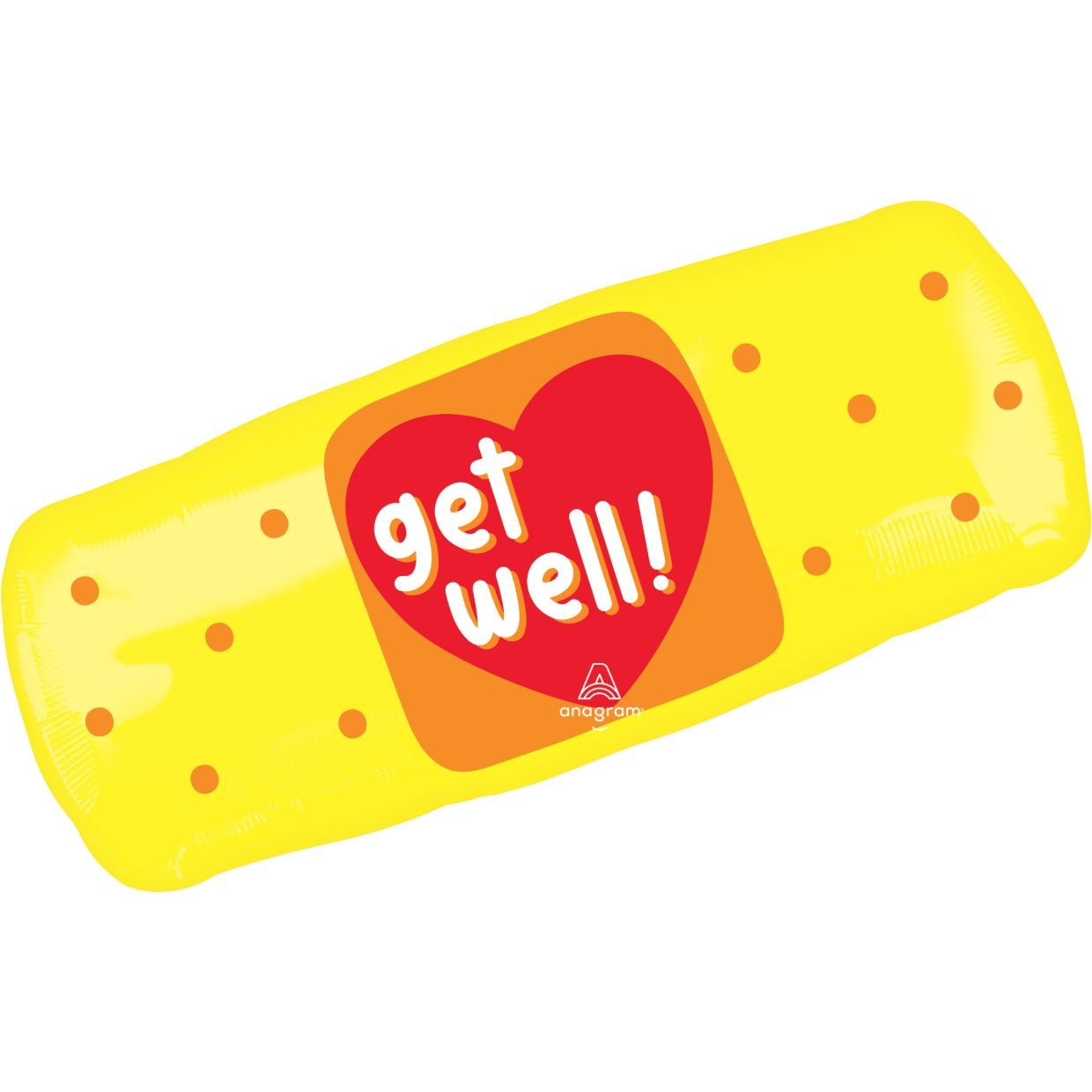 Balloon Foil 45cm Get Well Patch Yellow 38 x 73cm