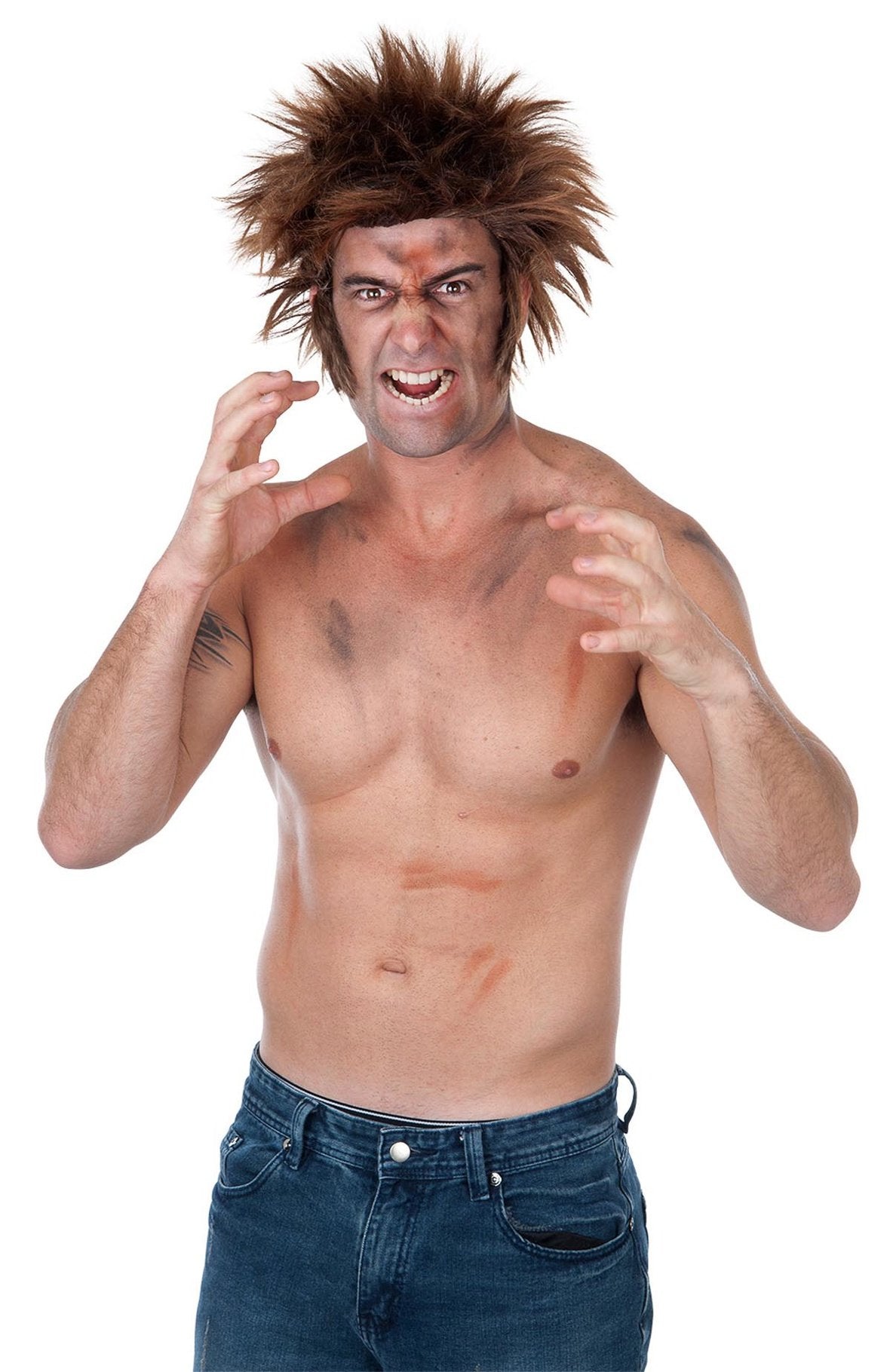 Wig Wolfman/Werewolf Brown Tattered Spiky Costume Accessory